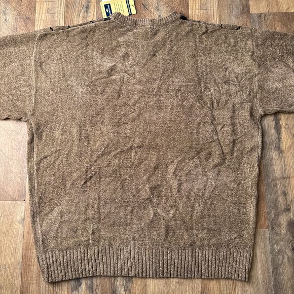 Dockers Sweater Men's‎ Medium Brown Geometric Grandpa Textured Chenille NWT 6186 - Picture 3 of 9